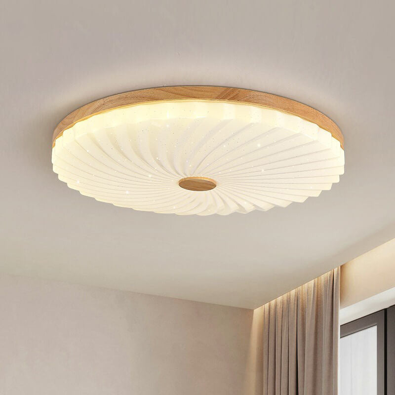 Modern Log Pleated Star Effect Round LED Flush Mount Ceiling Light