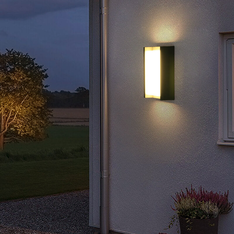 Minimalist Outdoor Square PC LED Patio Waterproof Wall Sconce Lamp