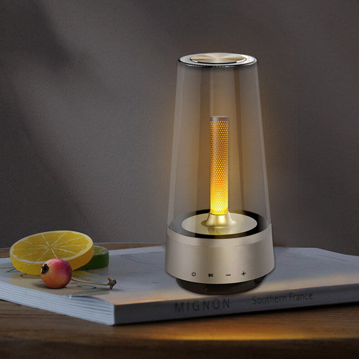 Conception de bougie créative Haut-parleur Bluetooth Lampe de table LED 
