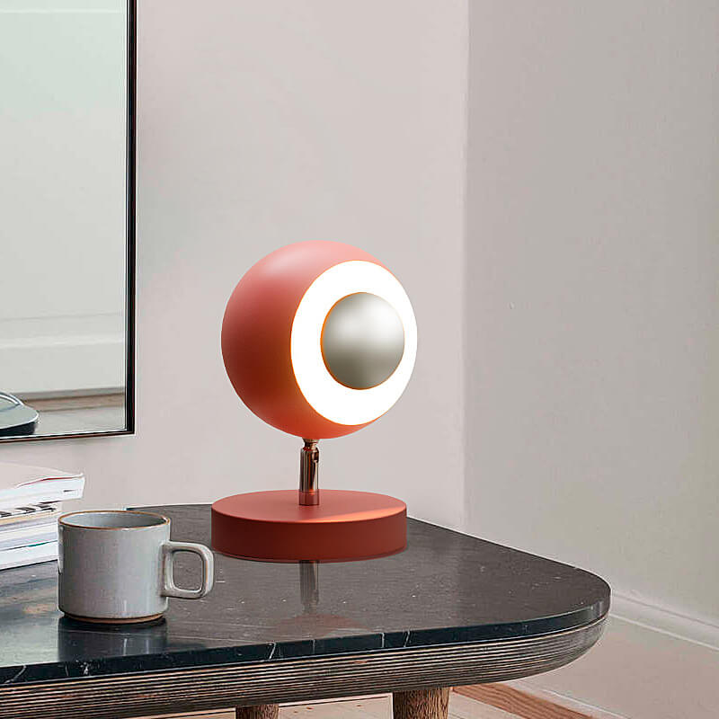 Modern Solid Color Round Ball Iron 1-Light Table Lamp