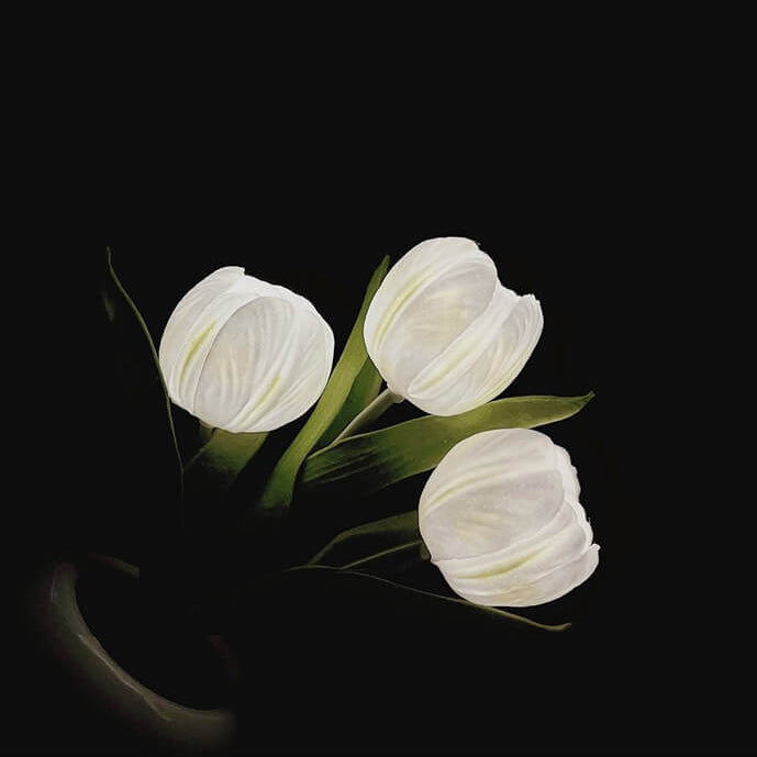 Tulip Simulation Bouquet Ceramic Flower Pot LED Night Light Table Lamp