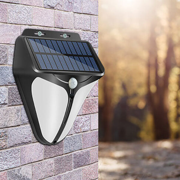 Lámpara de Aplique de Pared LED para Patio con Sensor de Cuerpo Impermeable para Exteriores Inteligente Solar en Forma de Triángulo 