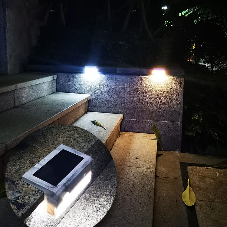 シンプルなソーラースクエアステップライト誘導屋外庭園ステップランドスケープライト 