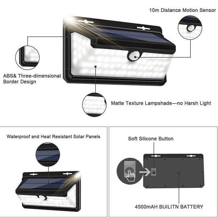 Modern Minimalist ABS PS Solar Flame Trapezoid Sensor LED Patio Wall Sconce Lamp For Outdoor