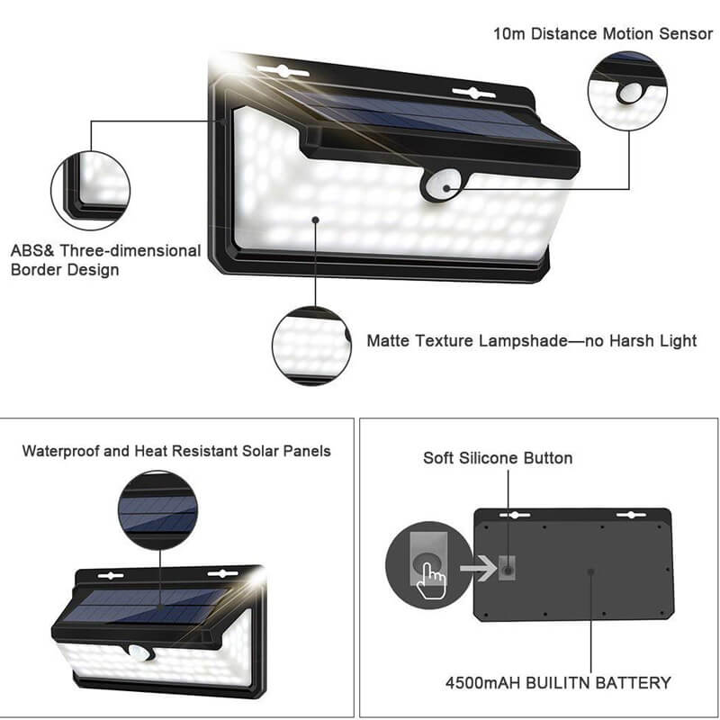 Outdoor Solar Flame Trapezoid Sensor LED Patio Wandlampenleuchte 