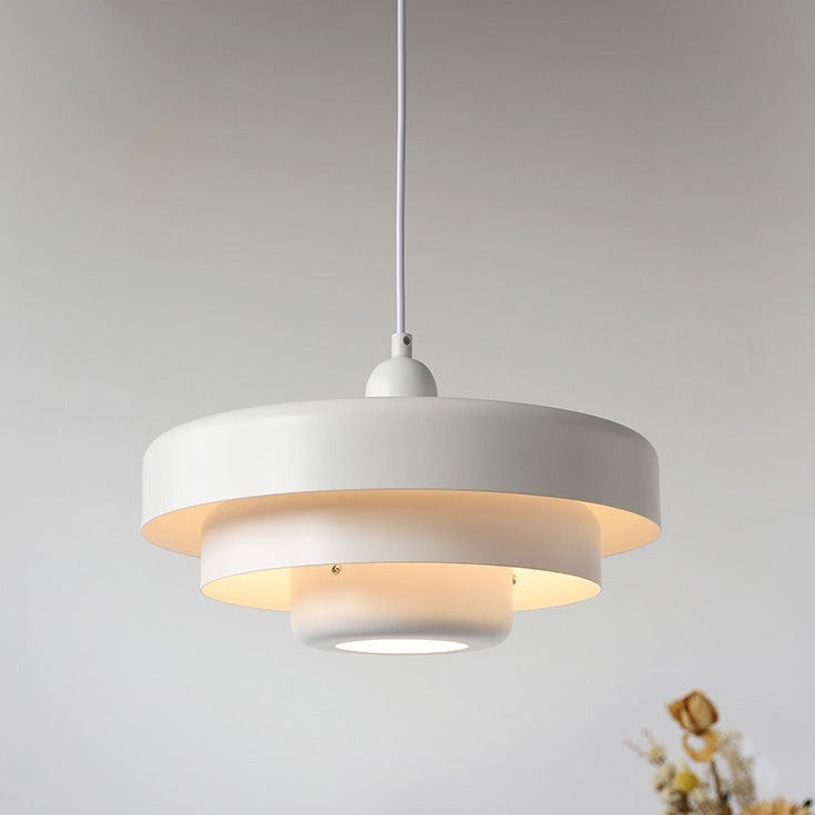 Nordic Vintage mehrschichtige runde Metall-Pendelleuchte mit 1 Licht 