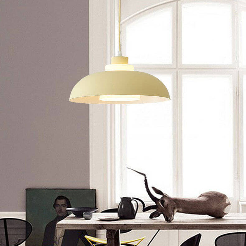 Modern Solid Color Macaron Acrylic Aluminum 1-Light Pendant Light