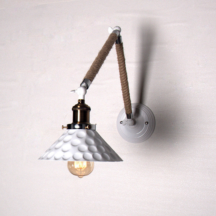 Aplique de pared plegable tipo granero industrial contemporáneo blanco de 1 luz para pasillo 