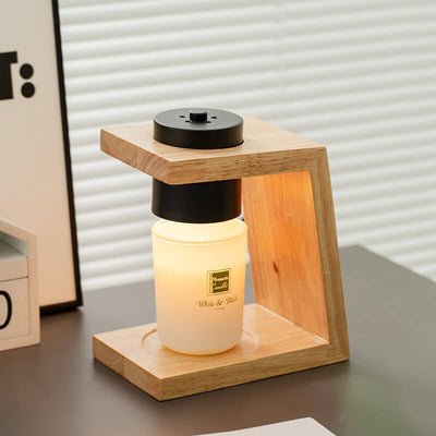 Modern Solid Wood Simple Lamp Head Adjustable LED Melting Wax Table Lamp
