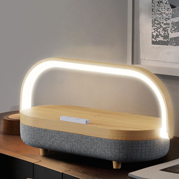 Moderne minimalistische kabellose Induktions-Bluetooth-Lade-USB-LED-Tischlampe für das Schlafzimmer 