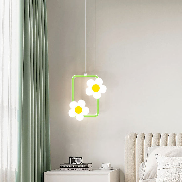 Moderne Einfachheit Runde Rechteckige Blumen Eisen Acryl LED Pendelleuchte Für Schlafzimmer 
