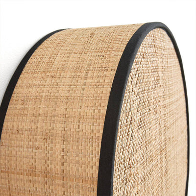 Zeitgenössische Boho Rattan Weben Zylinder Schatten 1-Licht Wand Leuchte Lampe für Schlafzimmer 