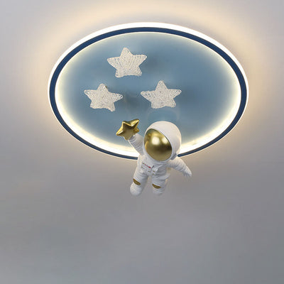 Modern Creative Planet Astronaut LED Flush Mount Lighting