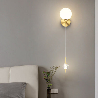 Modern Minimalist Copper Crystal 1-Light Wall Sconce Lamp