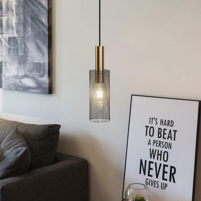 Nordic Creative Eisen-Mesh-Säule 1-Licht-Pendelleuchte 