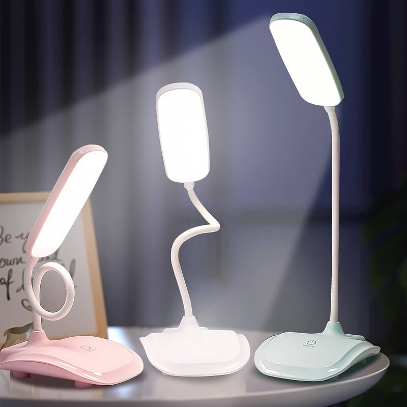 Lampe de bureau de lecture LED à intensité variable, tuyau réglable simple, tactile 