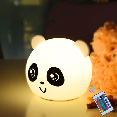 Lampe de table LED en silicone colorée avec animal de dessin animé 