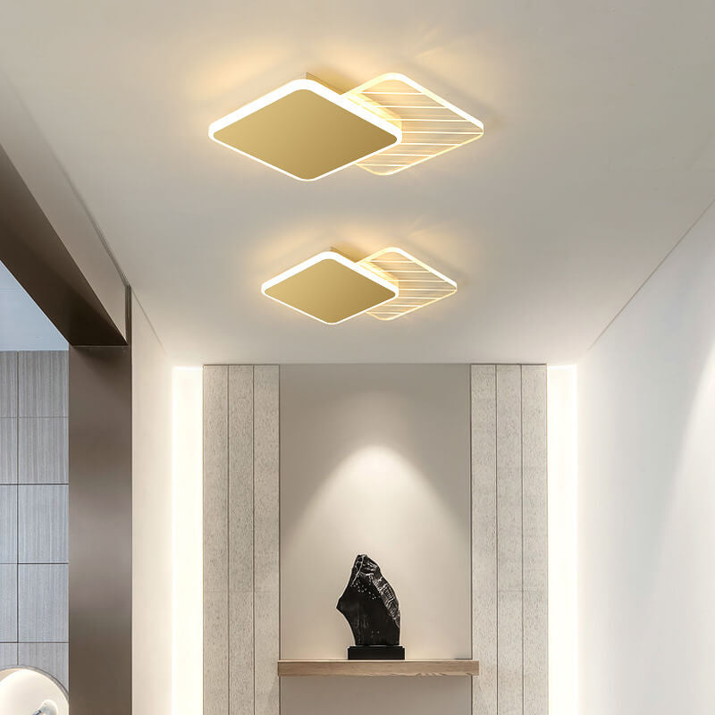 تصميم بسيط هندسي متداخل مبتكر لمصباح LED مثبت على السقف 