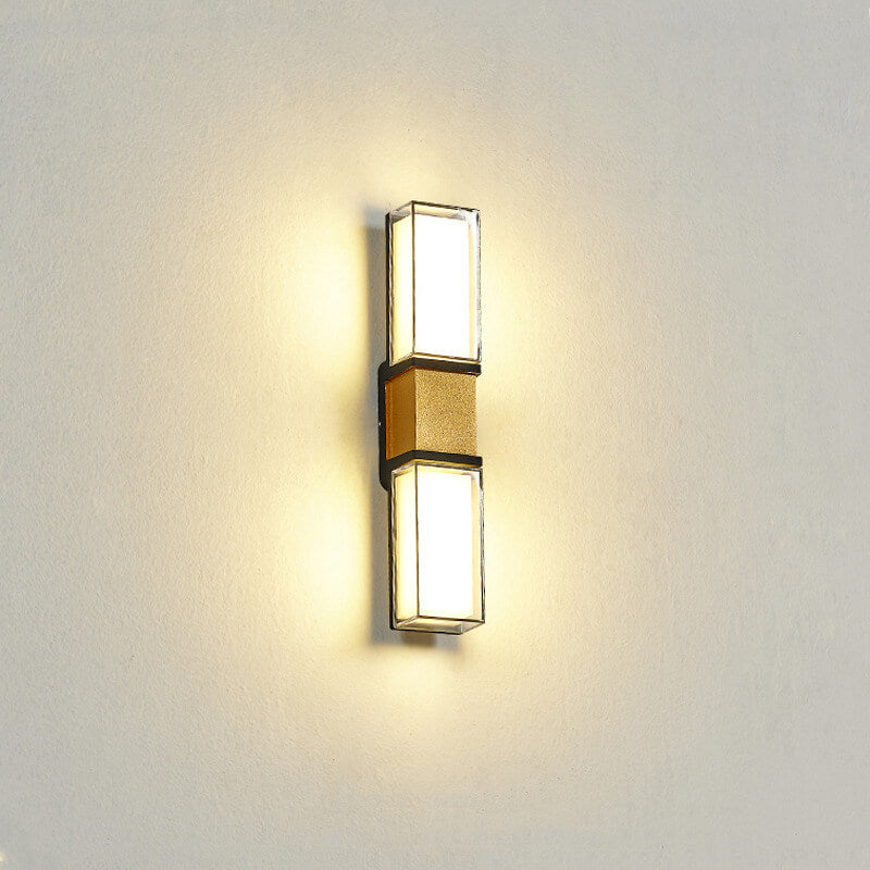 Applique Murale LED Rectangulaire en Aluminium avec Abat-Jour Acrylique Imperméable pour Extérieur 