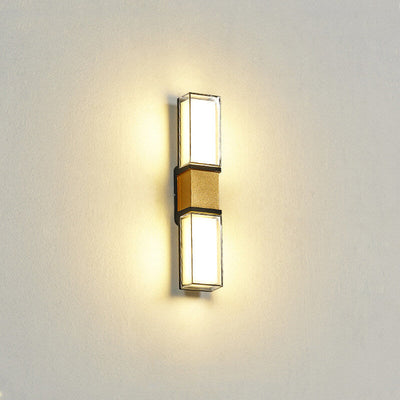 Minimalistische wasserdichte einzeilige rechteckige LED-Wandleuchte für den Außenbereich 