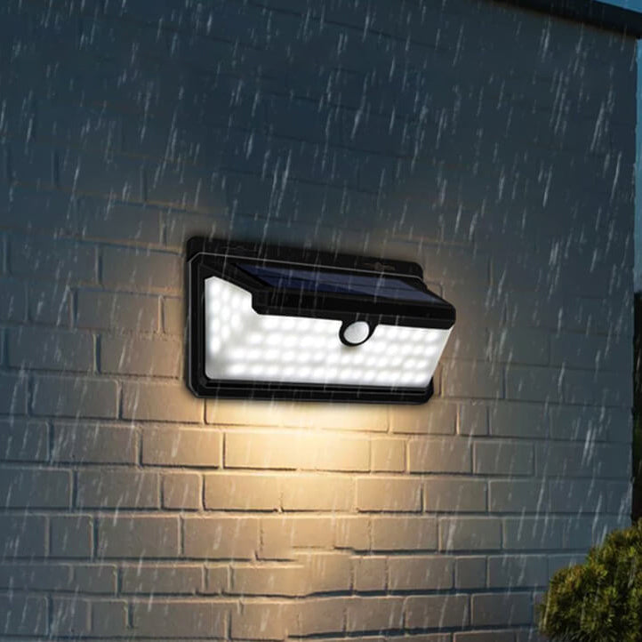 Modern Minimalist ABS PS Solar Flame Trapezoid Sensor LED Patio Wall Sconce Lamp For Outdoor
