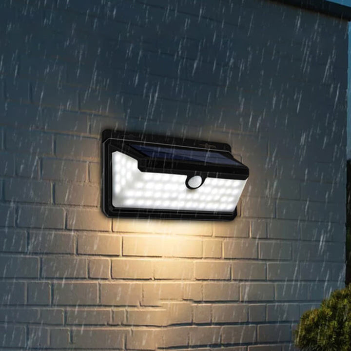 Modern Minimalist ABS PS Solar Flame Trapezoid Sensor LED Patio Wall Sconce Lamp For Outdoor