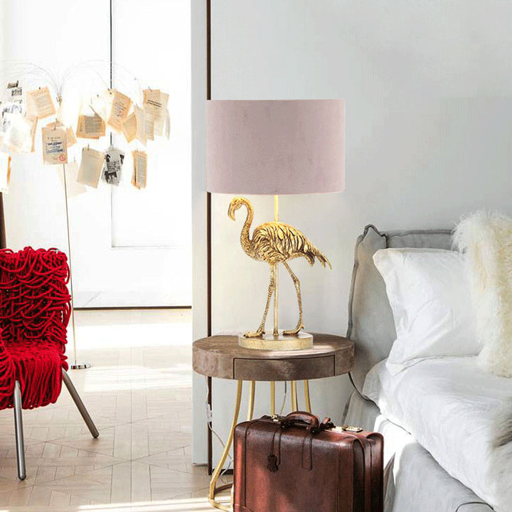 Lampe de Table 1 Lumière en Résine Flamant Rose de Luxe Nordique 