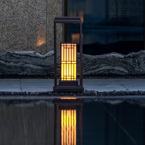 Luz exterior para jardín de césped impermeable con LED solar de mármol de acero inoxidable retro moderno 