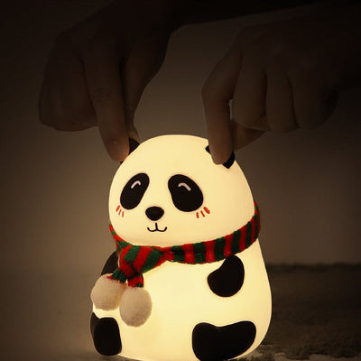 Kindliche Cartoon Mini Panda Silikon LED Nachtlicht Tischlampe 