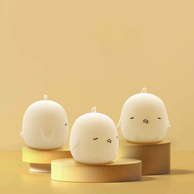 Lámpara de mesa con luz nocturna LED mini de silicona creativa de dibujos animados 