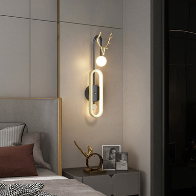 Nordic Light Luxury Geweih Kreis LED Wandleuchte 