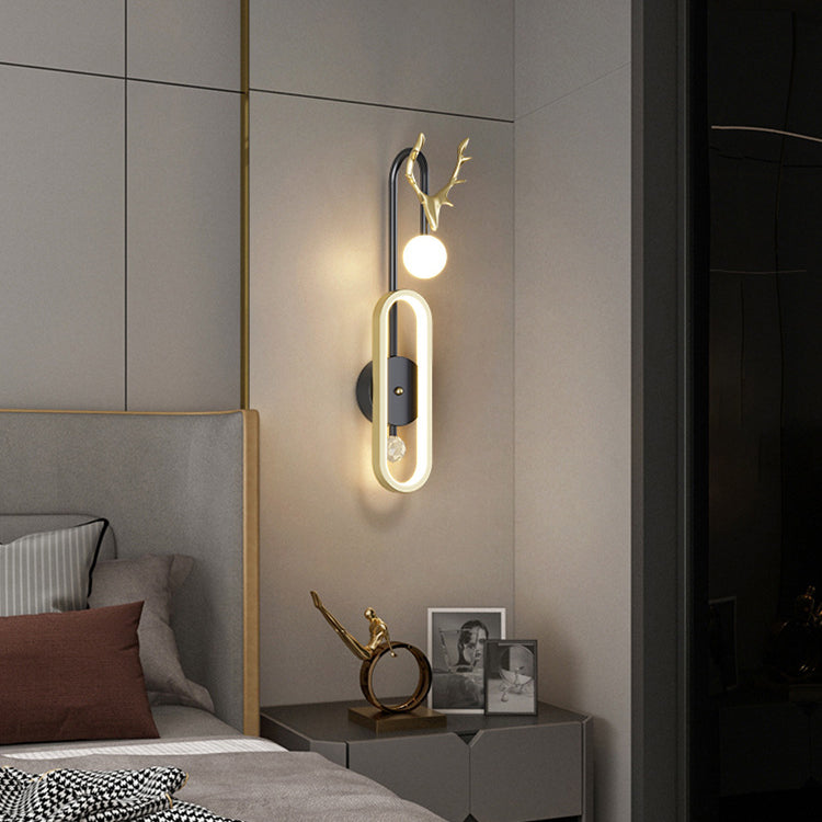 Nordic Light Luxury Geweih Kreis LED Wandleuchte 