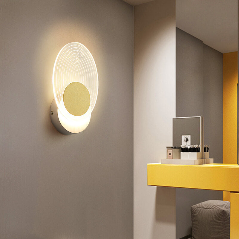 Moderne helle Luxus-Goldgeometrische LED-Wandleuchte aus Acryl