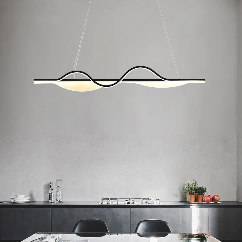 Nordic Minimalist Curved Line Long Island Light LED Chandelier