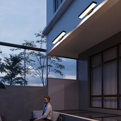 Moderne minimalistische rechteckige flache LED-Sensor-wasserdichte Wandleuchte für den Außenbereich 