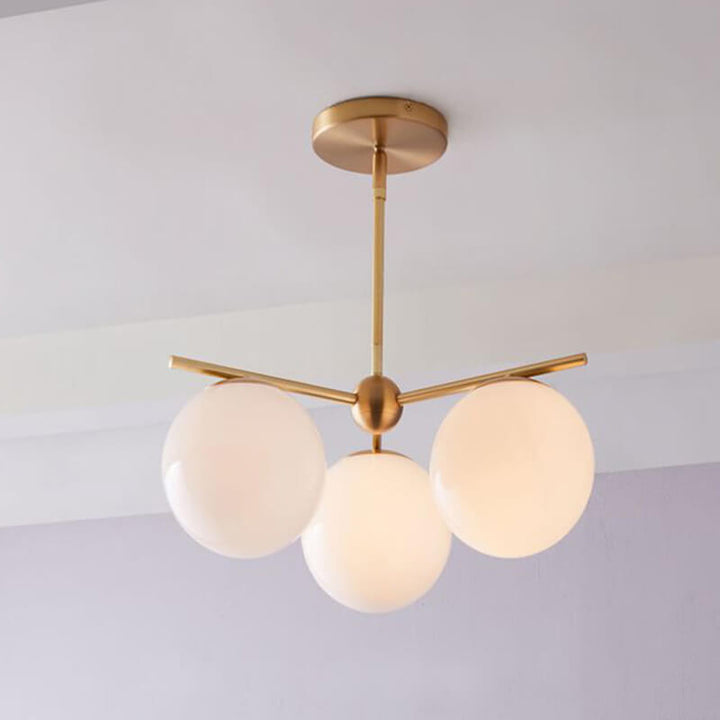 Moderner minimalistischer Kronleuchter mit Ast-Design und runden Magic-Bean-Glaskugeln, 3/6/9-flammig, für das Wohnzimmer 