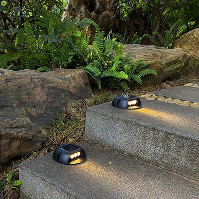 Modern Round Solar LED Outdoor Garden Walkway Light