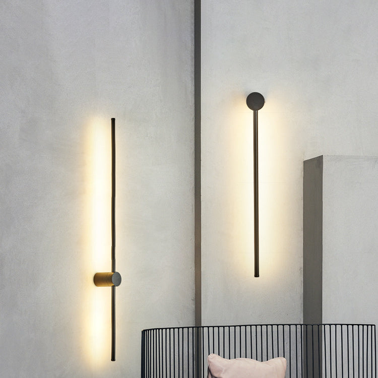 Modern Minimalist Aluminum Straigh Line LED Wall Sconce Lamp For Living Room