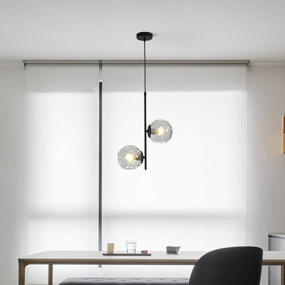 Nordic Minimalist Glass Ball Branch 2-Light Chandelier