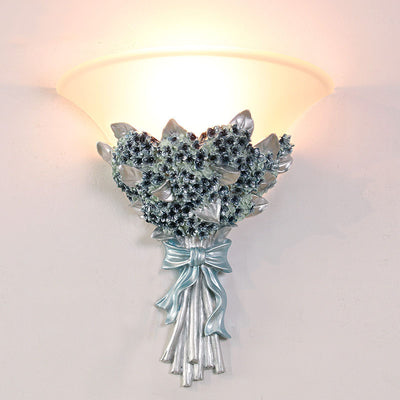 European Creative Bouquet Shape Resin Glass  1-Light Wall Sconce Lamp