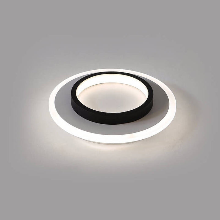 Luz de montaje empotrado LED de hierro acrílico blanco y negro cuadrado moderno 