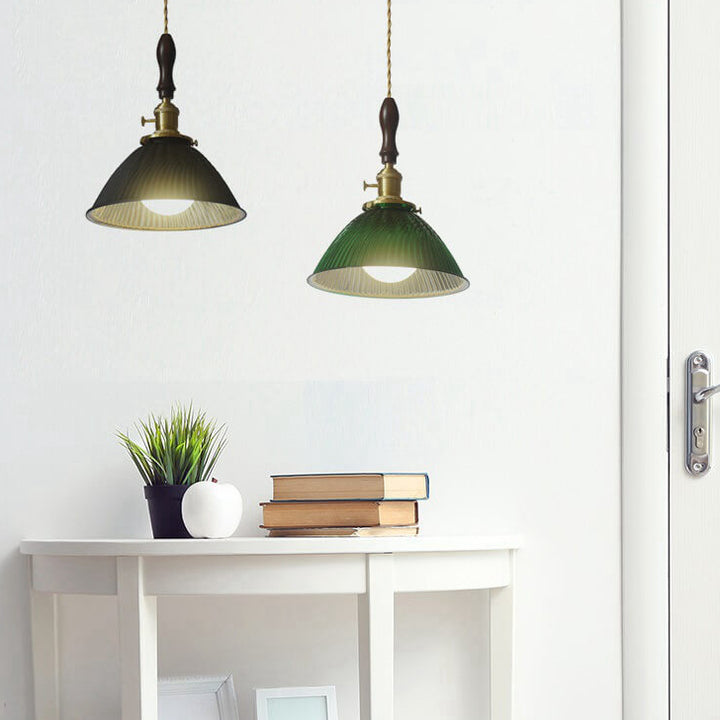 Suspension Luminaire Moderne Rétro Couleur Unie Laiton Verre Fer 1 Lumière 
