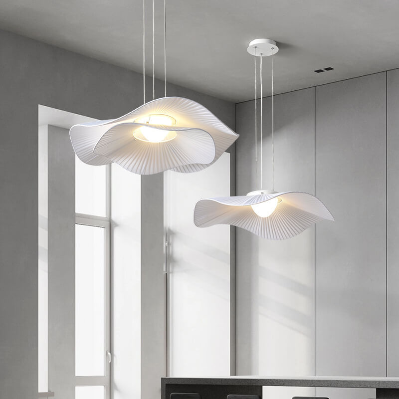 Modern Creative Cloth Lotus Leaf LED Semi-Flush Mount Light
