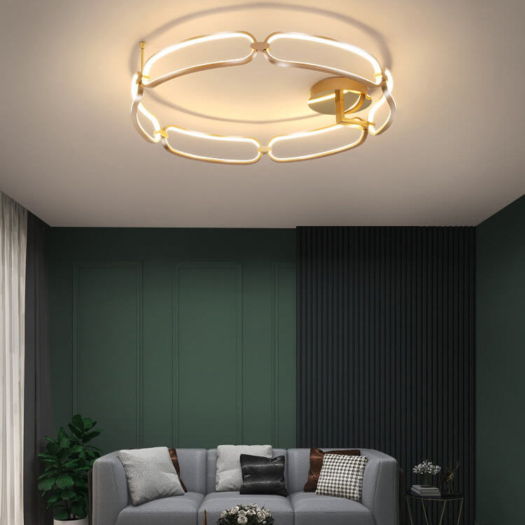 Modernes einfaches Ring-Kombinations-Design LED Semi-Flush Mount Light 