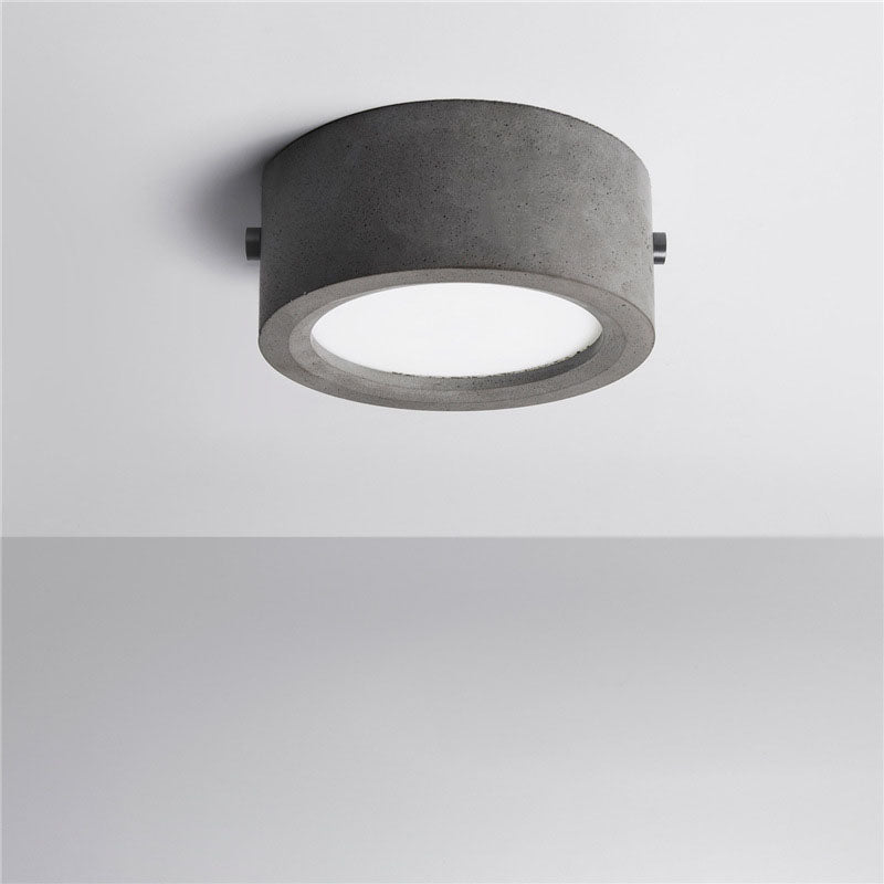 Industrielle, einfache, runde LED-Deckenleuchte aus Zement