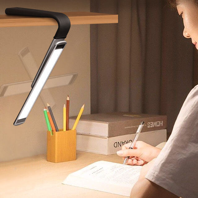 Lámpara de mesa de lectura LED recargable USB de metal plegable moderna para el cuidado de los ojos 