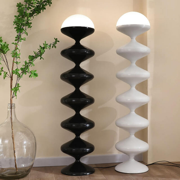 1-flammige Steh-Stehlampe im nordischen Creme-Kürbis-Design