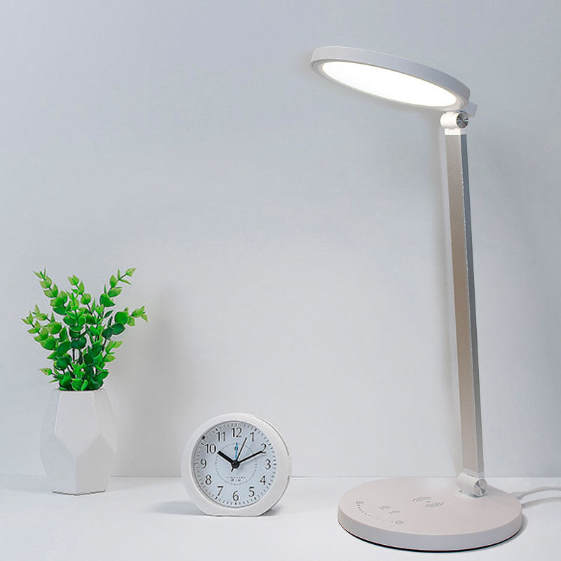 Moderne, schlichte, faltbare kabellose Lade-Touch-LED-Schreibtischlampe aus Aluminium für das Studium 
