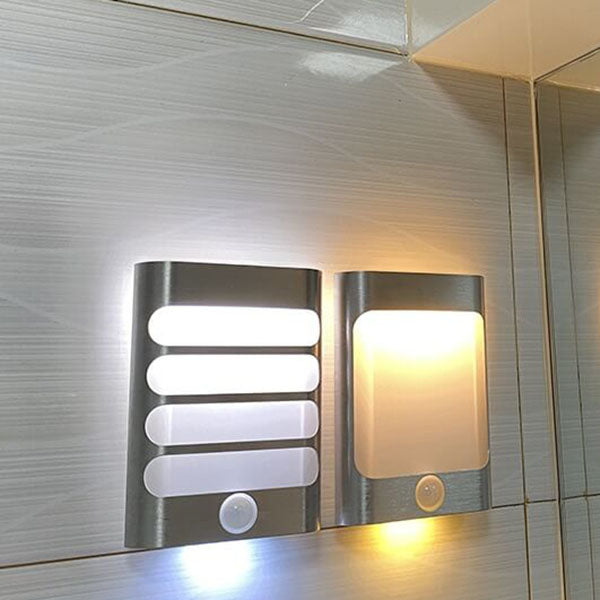 Lampe murale LED rechargeable USB en aluminium avec capteur corporel rectangulaire moderne 