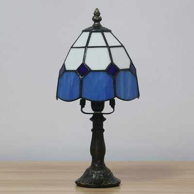 European Style Tiffany Cone Stained Glass 1-Light Table Lamp